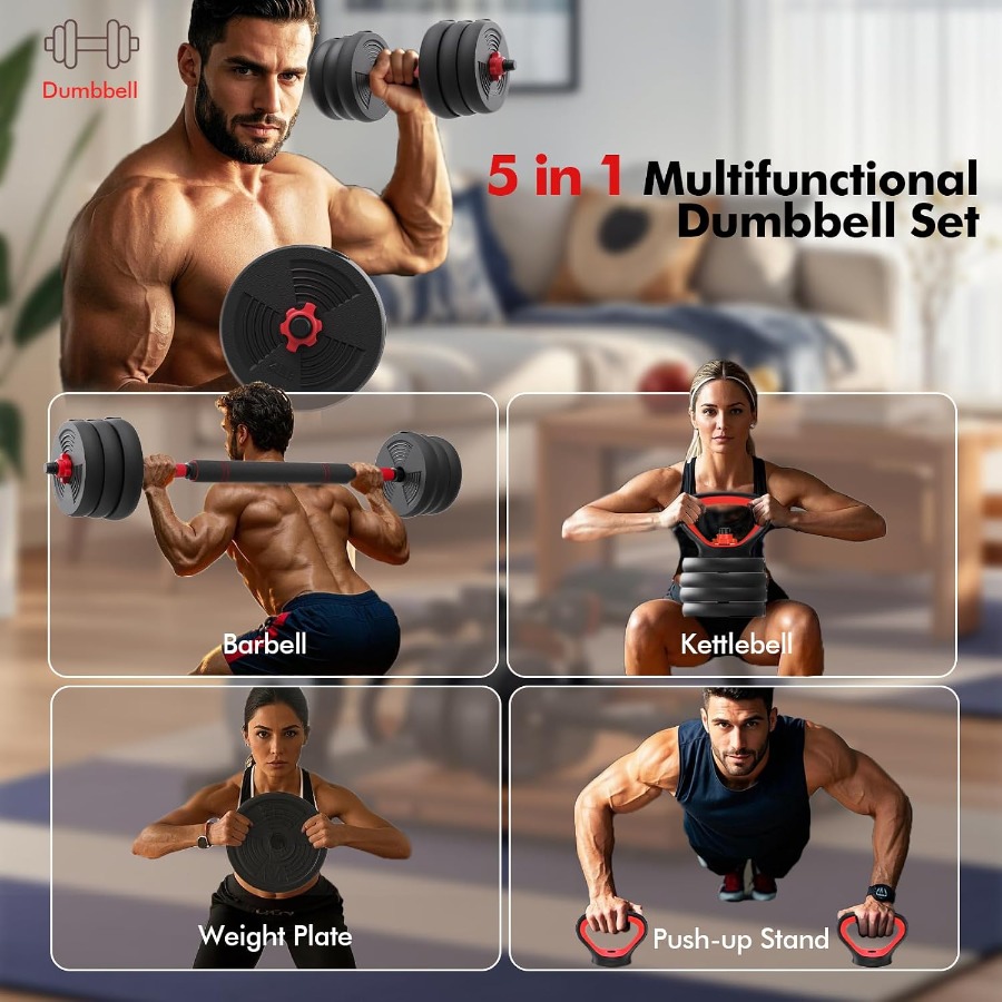 Adjustable Dumbbells Set, 60LB - Dumbbell Set 评论和价格