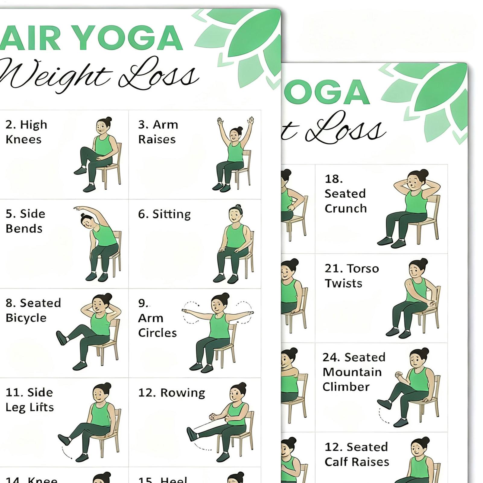 2 PCS Yoga Poster Home Exercis - Sports Equipment Poster 评论和价格