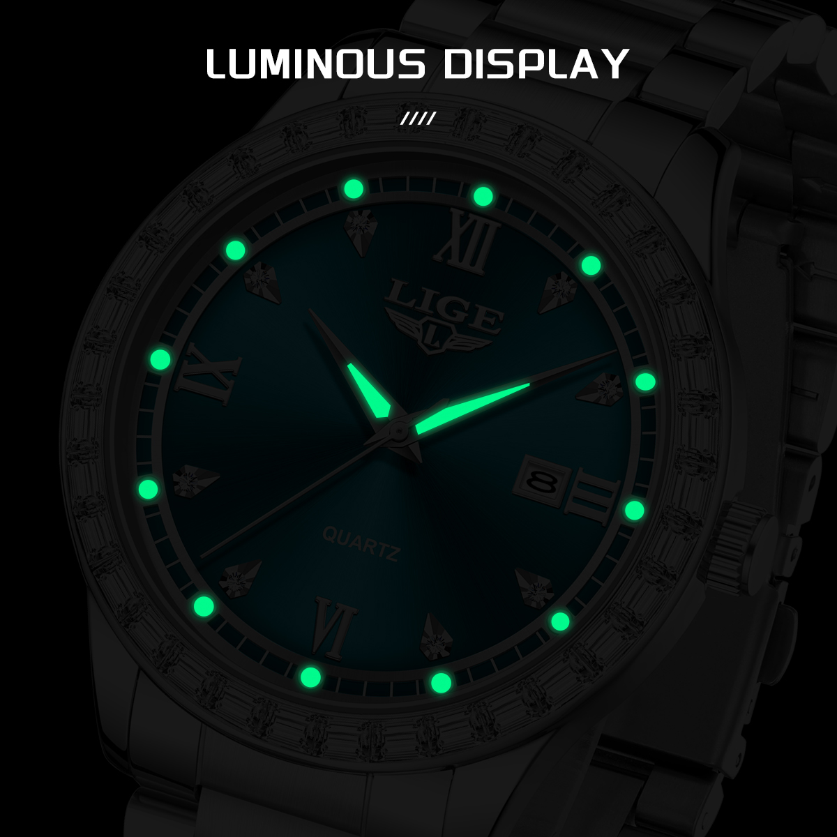 LIGE Luxury Fashion Quartz Wat - Resistance Band 评论和价格