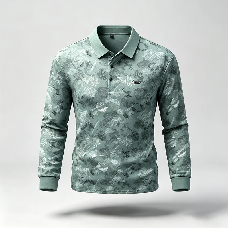 Spring Autumn Mens Lapel Polo  - Resistance Band 评论和价格